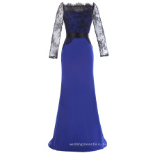 Катя Касин три четверти рукава кружева рукавом синий вечернее платье мать невесты платье 2017 KK001012-1